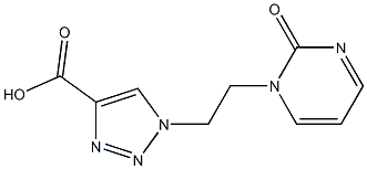 1-[2-(2-oxo-1,2-dihydropyrimidin-1-yl)ethyl]-1H-1,2,3-triazole-4-carboxylic acid Struktur