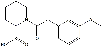 1-[2-(3-methoxyphenyl)acetyl]piperidine-2-carboxylic acid Struktur