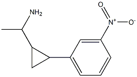 1-[2-(3-nitrophenyl)cyclopropyl]ethan-1-amine,,结构式