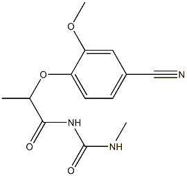 1-[2-(4-cyano-2-methoxyphenoxy)propanoyl]-3-methylurea,,结构式