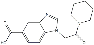 1-[2-oxo-2-(piperidin-1-yl)ethyl]-1H-1,3-benzodiazole-5-carboxylic acid Structure