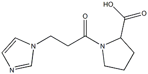 1-[3-(1H-imidazol-1-yl)propanoyl]pyrrolidine-2-carboxylic acid 化学構造式