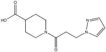 1-[3-(1H-pyrazol-1-yl)propanoyl]piperidine-4-carboxylic acid,,结构式
