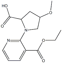 1-[3-(ethoxycarbonyl)pyridin-2-yl]-4-methoxypyrrolidine-2-carboxylic acid Structure