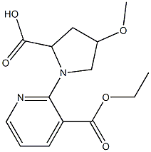 1-[3-(ethoxycarbonyl)pyridin-2-yl]-4-methoxypyrrolidine-2-carboxylic acid|