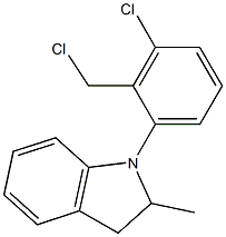 1-[3-chloro-2-(chloromethyl)phenyl]-2-methyl-2,3-dihydro-1H-indole 结构式