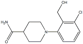 1-[3-chloro-2-(hydroxymethyl)phenyl]piperidine-4-carboxamide Struktur