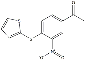 1-[3-nitro-4-(thiophen-2-ylsulfanyl)phenyl]ethan-1-one,,结构式