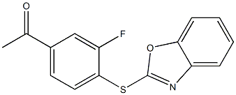 1-[4-(1,3-benzoxazol-2-ylsulfanyl)-3-fluorophenyl]ethan-1-one,,结构式