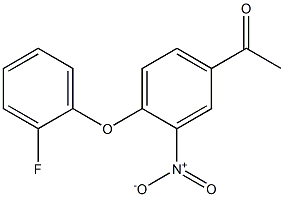 1-[4-(2-fluorophenoxy)-3-nitrophenyl]ethan-1-one 化学構造式