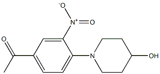 1-[4-(4-hydroxypiperidin-1-yl)-3-nitrophenyl]ethan-1-one Struktur
