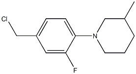 1-[4-(chloromethyl)-2-fluorophenyl]-3-methylpiperidine,,结构式