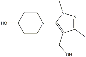 1-[4-(hydroxymethyl)-1,3-dimethyl-1H-pyrazol-5-yl]piperidin-4-ol,,结构式