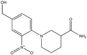 1-[4-(hydroxymethyl)-2-nitrophenyl]piperidine-3-carboxamide Struktur