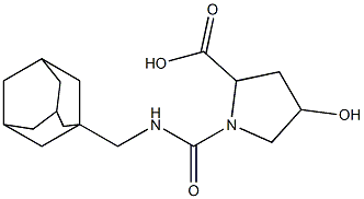 1-{[(1-adamantylmethyl)amino]carbonyl}-4-hydroxypyrrolidine-2-carboxylic acid 化学構造式