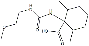1-{[(2-methoxyethyl)carbamoyl]amino}-2,6-dimethylcyclohexane-1-carboxylic acid Struktur