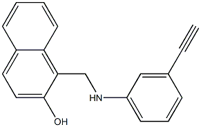 1-{[(3-ethynylphenyl)amino]methyl}naphthalen-2-ol 化学構造式