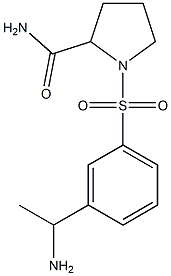 1-{[3-(1-aminoethyl)benzene]sulfonyl}pyrrolidine-2-carboxamide 化学構造式