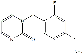 1-{[4-(aminomethyl)-2-fluorophenyl]methyl}-1,2-dihydropyrimidin-2-one 化学構造式