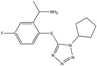 1-{2-[(1-cyclopentyl-1H-1,2,3,4-tetrazol-5-yl)sulfanyl]-5-fluorophenyl}ethan-1-amine,,结构式