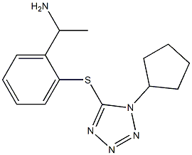 1-{2-[(1-cyclopentyl-1H-1,2,3,4-tetrazol-5-yl)sulfanyl]phenyl}ethan-1-amine Struktur