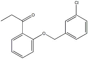 1-{2-[(3-chlorophenyl)methoxy]phenyl}propan-1-one,,结构式