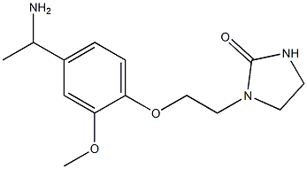 1-{2-[4-(1-aminoethyl)-2-methoxyphenoxy]ethyl}imidazolidin-2-one Struktur