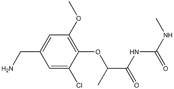 1-{2-[4-(aminomethyl)-2-chloro-6-methoxyphenoxy]propanoyl}-3-methylurea Structure