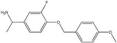 1-{3-fluoro-4-[(4-methoxyphenyl)methoxy]phenyl}ethan-1-amine Struktur