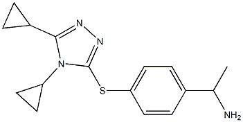 1-{4-[(4,5-dicyclopropyl-4H-1,2,4-triazol-3-yl)sulfanyl]phenyl}ethan-1-amine Struktur