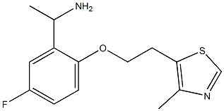 1-{5-fluoro-2-[2-(4-methyl-1,3-thiazol-5-yl)ethoxy]phenyl}ethan-1-amine 化学構造式