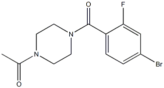 1-acetyl-4-(4-bromo-2-fluorobenzoyl)piperazine,,结构式