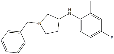 1-benzyl-N-(4-fluoro-2-methylphenyl)pyrrolidin-3-amine 化学構造式