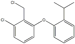 1-chloro-2-(chloromethyl)-3-[2-(propan-2-yl)phenoxy]benzene,,结构式