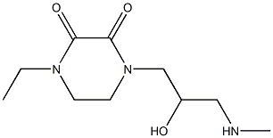 1-ethyl-4-[2-hydroxy-3-(methylamino)propyl]piperazine-2,3-dione Struktur