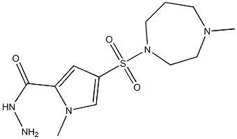 1-methyl-4-[(4-methyl-1,4-diazepan-1-yl)sulfonyl]-1H-pyrrole-2-carbohydrazide,,结构式