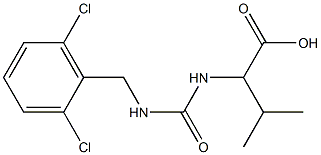 2-({[(2,6-dichlorophenyl)methyl]carbamoyl}amino)-3-methylbutanoic acid 化学構造式