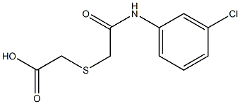 2-({[(3-chlorophenyl)carbamoyl]methyl}sulfanyl)acetic acid 化学構造式