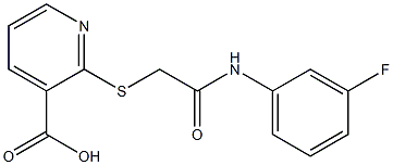 2-({[(3-fluorophenyl)carbamoyl]methyl}sulfanyl)pyridine-3-carboxylic acid Struktur