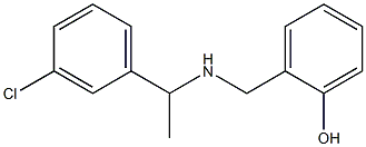 2-({[1-(3-chlorophenyl)ethyl]amino}methyl)phenol 化学構造式