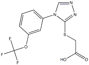 2-({4-[3-(trifluoromethoxy)phenyl]-4H-1,2,4-triazol-3-yl}sulfanyl)acetic acid 结构式