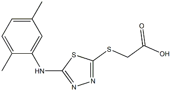 2-({5-[(2,5-dimethylphenyl)amino]-1,3,4-thiadiazol-2-yl}sulfanyl)acetic acid,,结构式