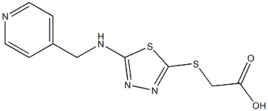 2-({5-[(pyridin-4-ylmethyl)amino]-1,3,4-thiadiazol-2-yl}sulfanyl)acetic acid,,结构式