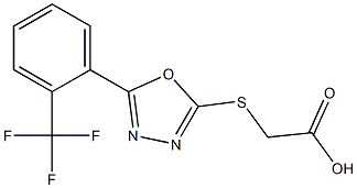 2-({5-[2-(trifluoromethyl)phenyl]-1,3,4-oxadiazol-2-yl}sulfanyl)acetic acid,,结构式