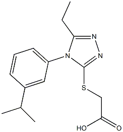 2-({5-ethyl-4-[3-(propan-2-yl)phenyl]-4H-1,2,4-triazol-3-yl}sulfanyl)acetic acid Structure