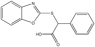 2-(1,3-benzoxazol-2-ylsulfanyl)-2-phenylacetic acid 化学構造式