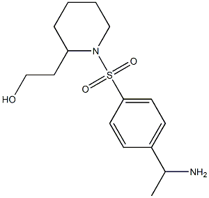 2-(1-{[4-(1-aminoethyl)benzene]sulfonyl}piperidin-2-yl)ethan-1-ol 化学構造式