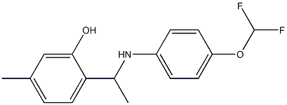 2-(1-{[4-(difluoromethoxy)phenyl]amino}ethyl)-5-methylphenol 化学構造式