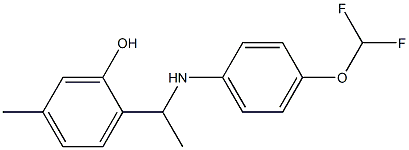 2-(1-{[4-(difluoromethoxy)phenyl]amino}ethyl)-5-methylphenol Structure