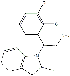 2-(2,3-dichlorophenyl)-2-(2-methyl-2,3-dihydro-1H-indol-1-yl)ethan-1-amine 化学構造式